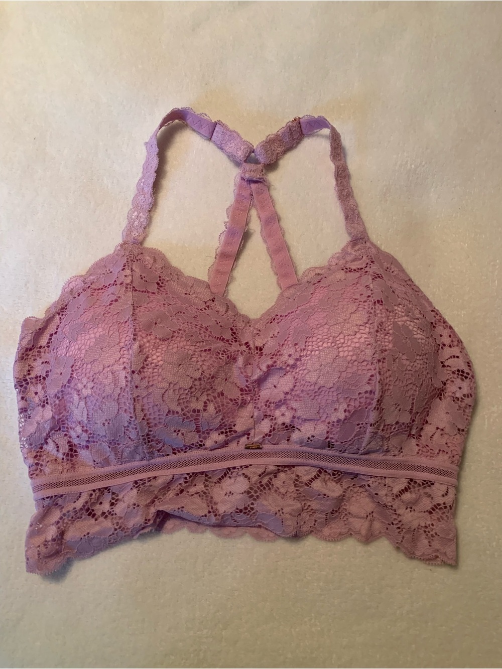 Sexy JadyK Juliette Lace Bralette Lavender Lacy Padded No Underwire 1X-2X